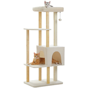 PWAZ Road 53" Modern Wooden Cat Tree