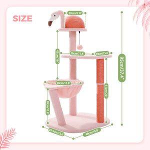 PAWZ Road 37.4" Flamingo Light Pink Cat Tree