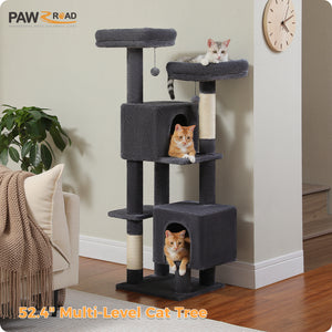 PAWZ Road Flower Cat Tree 52.4" for Indoor Cats