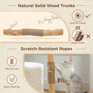 PAWZ Road 38" Modern Wooden White Cat Tree