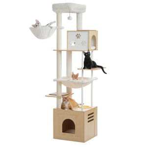 PAWZ Road 75-Inch Modern Wooden Cat Tree