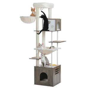 PAWZ Road 75-Inch Modern Wooden Cat Tree