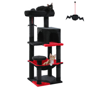 PAWZ Road 45.7" Multi-Level Indoor Cat Climbing Tree(Grey,Beige,Dark Grey)