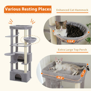 PAWZ Road 66" Cat Tree for Large Indoor Cats