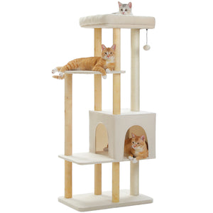 PWAZ Road 53" Modern Wooden Cat Tree