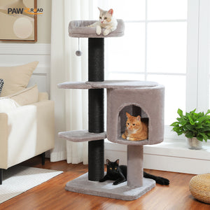 PAWZ Road 50-Inch Cat Tree for Large indoor Cats, Thick Scratching Post, Tall Cat Scratcher Tower