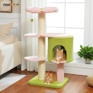 PAWZ Road 50-Inch Cat Tree for Large indoor Cats, Thick Scratching Post, Tall Cat Scratcher Tower