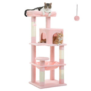 PAWZ Road 45.7" Multi-Level Indoor Cat Climbing Tree(Grey,Beige,Dark Grey)