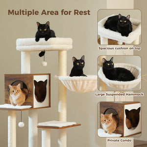 Pawz Road Deluxe Condos Wooden Beige Cat Tower