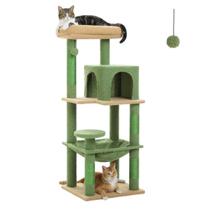 PAWZ Road 45,7" Árvore de escalada interna multinível para gatos (cinza, bege, cinza escuro)