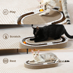 PAWZ Road Cat Scratcher Cardboard Toy, Scratching Pad, Foldable Scratch Board, High-Density Durable Design