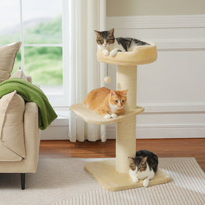 PAWZ Road 50-Inch Cat Tree for Large indoor Cats, Thick Scratching Post, Tall Cat Scratcher Tower