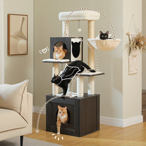 Pawz Road Deluxe Condos Wooden Beige Cat Tower