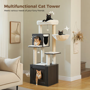 Pawz Road Deluxe Condos Wooden Beige Cat Tower