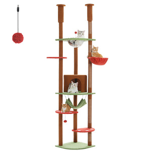 PAWZ Road Adjustable 5-Tier Floor to Ceiling Large Hammock Cat Tower