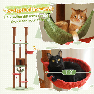 PAWZ Road Adjustable 5-Tier Floor to Ceiling Large Hammock Cat Tower