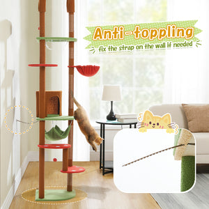 PAWZ Road Adjustable 5-Tier Floor to Ceiling Large Hammock Cat Tower