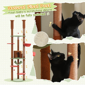 PAWZ Road Adjustable 5-Tier Floor to Ceiling Large Hammock Cat Tower