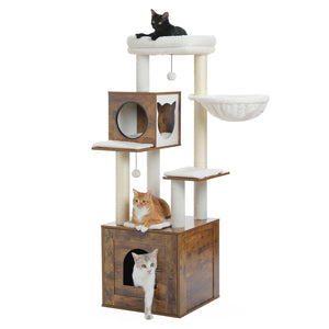 Pawz Road Deluxe Condos Wooden Beige Cat Tower