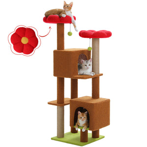 PAWZ Road Flower Cat Tree 52.4" for Indoor Cats