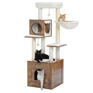 Pawz Road Deluxe Condos Wooden Beige Cat Tower