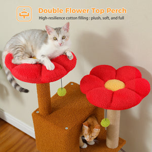 PAWZ Road Flower Cat Tree 52.4" for Indoor Cats