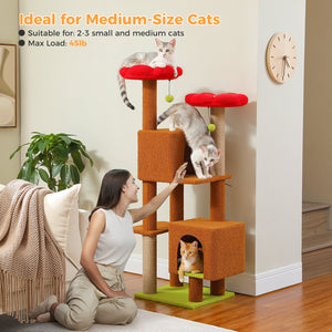 PAWZ Road Flower Cat Tree 52.4" for Indoor Cats