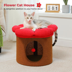 PAWZ Road 15.7-29.5" Flower-Shaped Dome Cylindrical Cat Tree