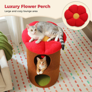 PAWZ Road 15.7-29.5" Flower-Shaped Dome Cylindrical Cat Tree