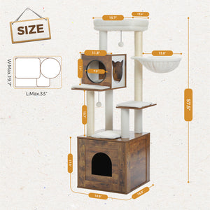 Pawz Road Deluxe Condos Wooden Beige Cat Tower