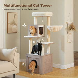 Pawz Road Deluxe Condos Wooden Beige Cat Tower