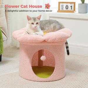 PAWZ Road 15.7-29.5" Flower-Shaped Dome Cylindrical Cat Tree