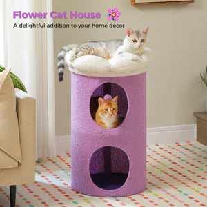 PAWZ Road 15.7-29.5" Flower-Shaped Dome Cylindrical Cat Tree